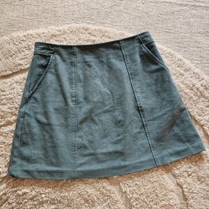 Kendall & Kylie Suede Skirt, Sage Green, Size S